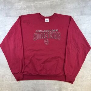 Vintage Hanes Oklahoma Sooners Sweatshirt Mens 2XL Crimson Red Crewneck OU